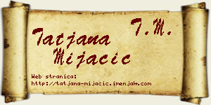 Tatjana Mijačić vizit kartica